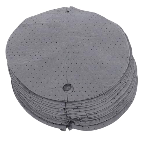 Nurnesy Paquete de 25 Almohadillas Absorbentes para Parte de Tambor de 55 Cm, Tapetes Absorbentes de Aceite de Alta Adsorción para Tambores de 55 Galones