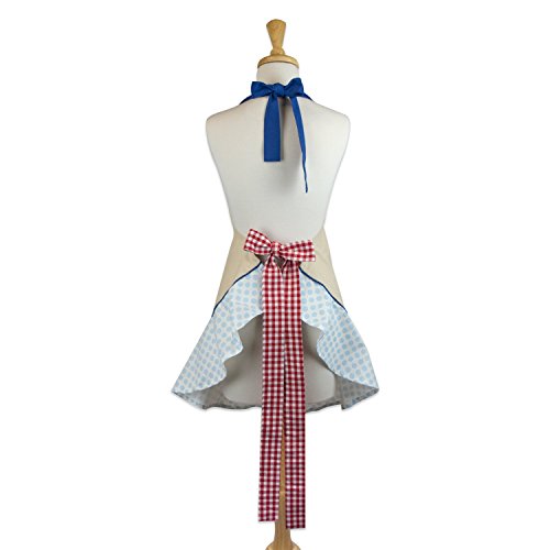 Dii Women's Spring & Summer Apron Collection Adjustable, Two Large Pockets & Extra Long Ties, One Size Fits Most, Red Rooster #TOP1
