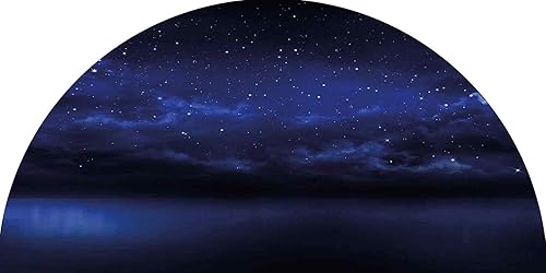 Miniatura 1 de Película decorativa para ventana, diseño de dibujos animados estrellados, cielo con luna lunar y estrellas, nubes, paisajes marinos, decorativo, sin