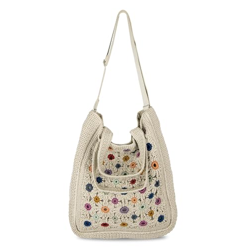 Image of The Sak Lanie Market Tote Purse - Hand Crochet Women's Handbag for Everyday & Travel - Large Tote With Shoulder Bag Straps