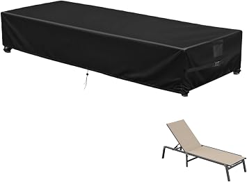 Patio Chaise Lounge Covers, 72" L x 22" W x 11" H 1 Pack Waterproof Outdoor Flat Pool Lounge Chair Covers for Winter, Outside Furniture Cover