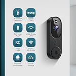 Orbitell Wireless Wi-Fi Video Doorbell Two-Way Audio, Motion Detection AI, Night Vision and Cloud Storage
