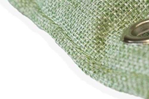 Rupshnok Bamboo Air Purifying bags - Pack of 2 Green 500g Large Natural Odorless Charcoal Activated Carbon Linen Deodorizer bags - Complete with 2 Metal S-Hooks for Hanging Air Freshener