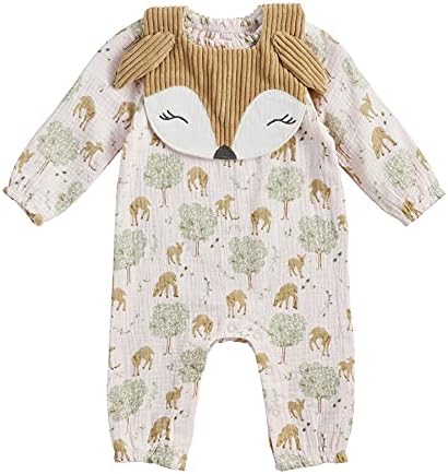 Mud Pie baby girls Girl Deer One Piece And Bib Set, Pink, 3-6 Months US