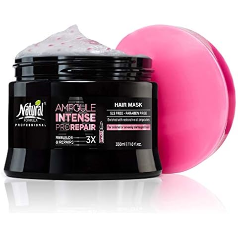 Natural FORMULA Ampoule Intense Hair Mask With Restoring Oils Nourish, Strengthen and Moisturize Dry and Damaged Hair - Paraben and SLS Free Mask - 11.8 Fl Oz Cover