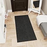 Sweet Home Stores Solid Design Non-Slip Rubberback 2x3 Indoor/Outdoor Area Rug for Entryway, Kitchen, Living Room, Garage, Patio, 2' x 3', Black