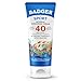 Badger Sport Mineral Sunscreen, Reef Safe, SPF 40, 98% Organic with Zinc Oxide, Water Resistant, Hawaii Reef Act 104 Compliant, Unscented & Hypoallergenic, For Sports & Adventures, 2.9 fl oz