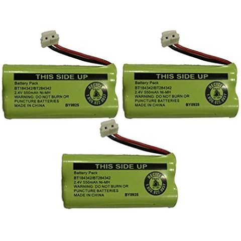 JustGreatDealz Replacement Battery BT184342 / BT284342 for Many GE/RCA Cordless Telephones (See Description) (3-Pack) Cover