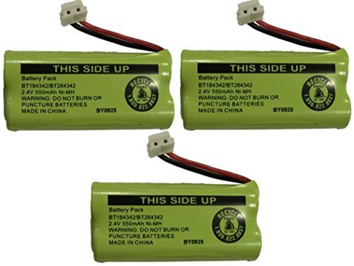 JustGreatDealz Replacement Battery BT184342 / BT284342 for Many GE/RCA Cordless Telephones (See Description) (3-Pack)