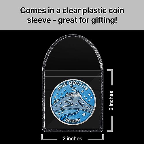 Image of The Achieve Mint 5 Months Sober Token | Five Month Sobriety Chip | Non-AA, Non-Religious Medallions for Men and Women Celebrating Sobriety