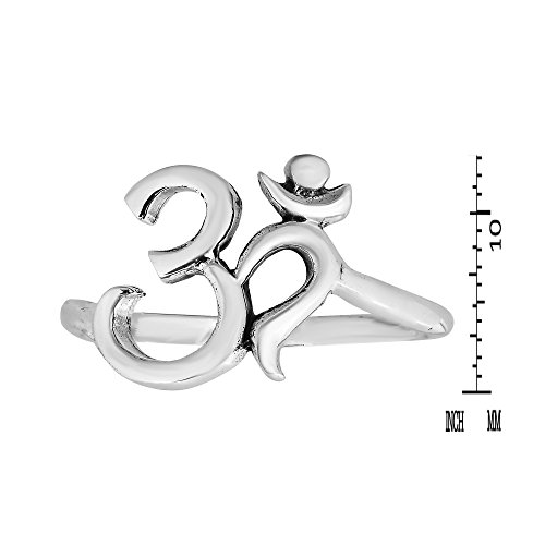 AeraVida Sterling Silver Ohm Symbol Ring #TOP18