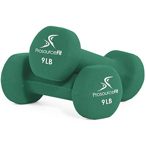 Prosourcefit Set Of 2 Neoprene Dumbbell Coated For Non-Slip Grip, Green - 9Lb #TOP8