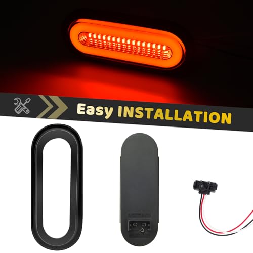 WahMOTOTin 2pcs 15cm Smoke Lens Oval Red 52 LEDs Halo Tail Lights for Trailer Boat Brake Stop Running Turn Signal【Patented】With Rubber Grommets by WahMOTOTin - Used condition - Image 4