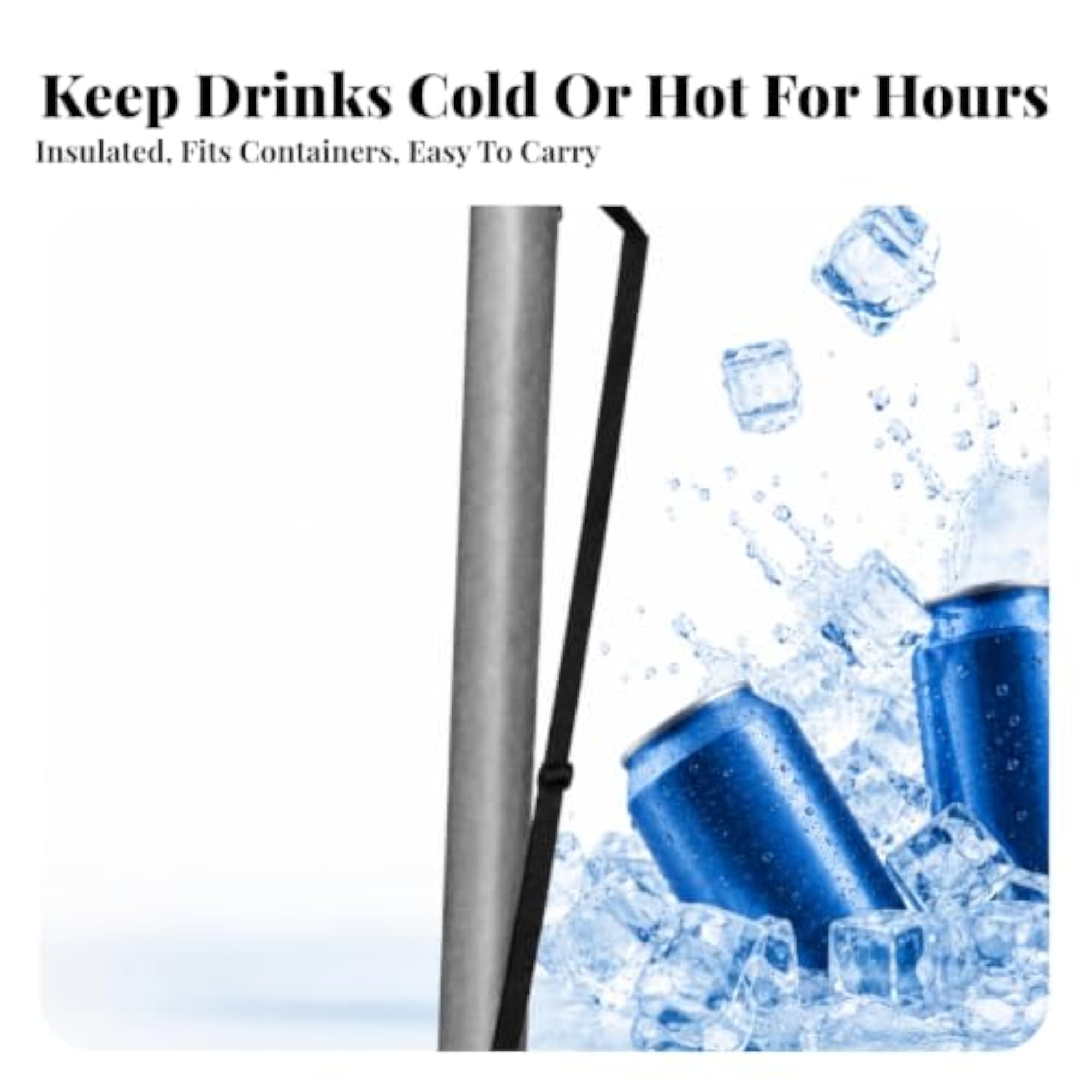 Slim Drink Carrier with Shoulder Strap, Portable Cooler Bag