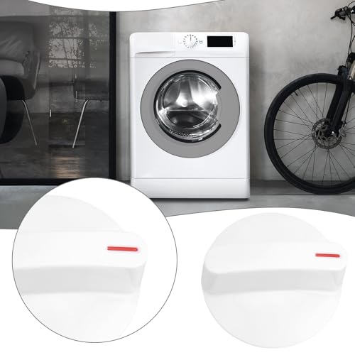 Create idea 2 Stück Waschmaschinen-Wahlknopf mit Clip Trocknerknopf Ersatz WH1X2721 AP2044893 Kompatibel mit Haier Kompatibel mit Whirlpool Weiß