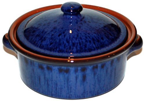 Amazing Cookware Cocotte en Terre Cuite avec Couvercle Bleu 2 l Cover