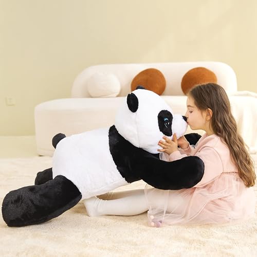 Image of IKASA Large Panda Cuddly Toy, Giant Soft Toy, Large Plush Toy, Giant Plush Toy, 78 cm, Fluffy Jumbo Plush Toys, Soft XXL XL Stuffed Toys, Cute, Gift for Children (Black, 78 cm)