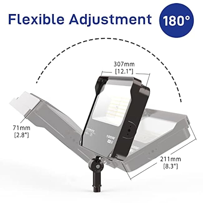 HYPERLITE LED Flood Light 100W 5000K Flood Lights Outdoor