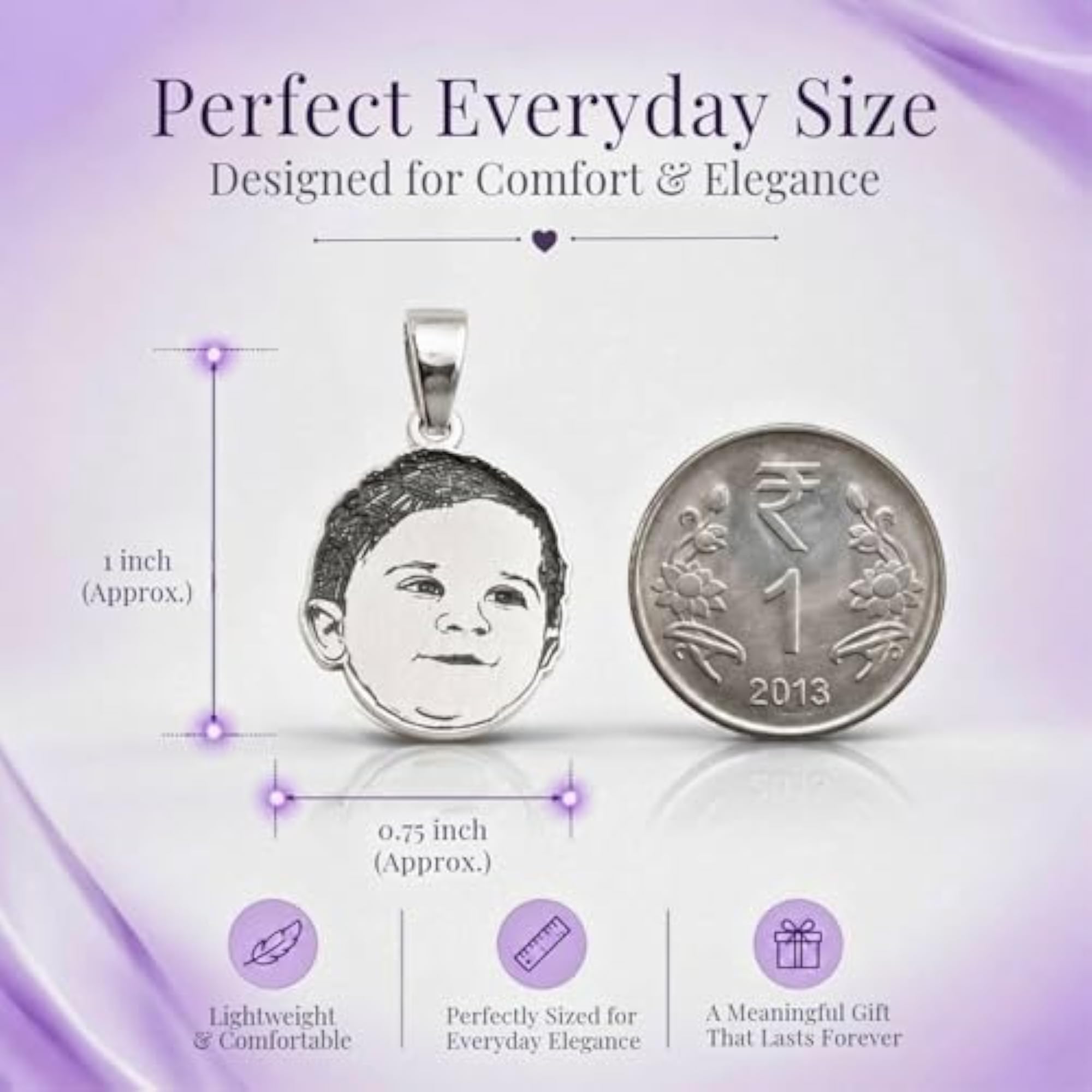 Personalized Photo Pendant Necklace, Custom Engraved Gift