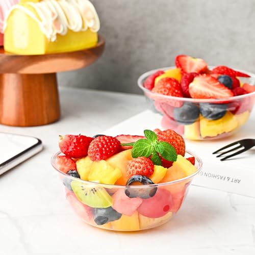 Kucoele KU145-10OZPLASTICBOWLS-60 Mini Clear Plastic Bowls, 60 Pack 10 Oz Disposable Fruit Bowls Dessert Bowls Party Serving Bowls thumb #5