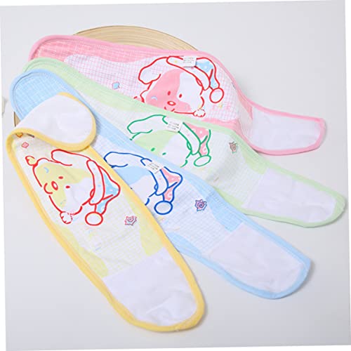 Image of 4Pcs Adjustable Cartoon Newborn Navel Band Soft Cotton Belly Protection for Infants Assorted Colors