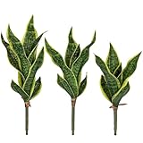 Unpotted Artificial Snake Plant Faux Sansevieria Leaf Single Stem Fake Agave Greenery Realistic Plastic Plant for Home Office Garden Indoor Outdoor Decor