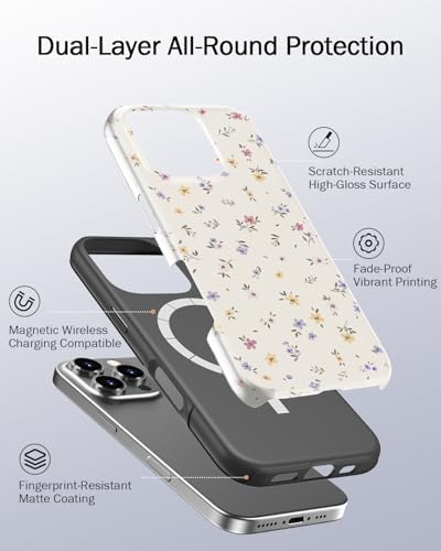 MERRO for iPhone 16 Pro Max Case,Cute Floral Aesthetic Y2K Phone Cover - 1