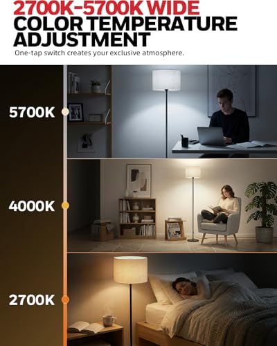 Image of Honeywell F3 LED Floor Lamp, Dimmable Standing Lamp with Remote Control