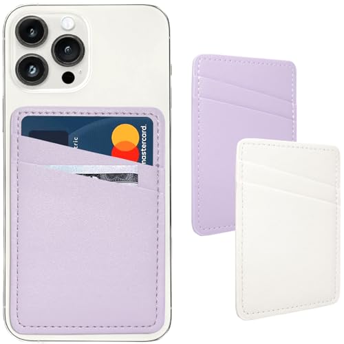 Cartera de teléfono adhesiva y tarjetero de cuero para fundas de iPhone y Samsung