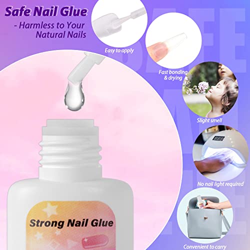 Brush On Nail Glue For Press On Nails, 8Ml Long Lasting Adhesive Glue Professional Nail Products For Brush On Acrylic Nails, False Finger Nail Glue For Instant Nail Repair Protect Gel #TOP5