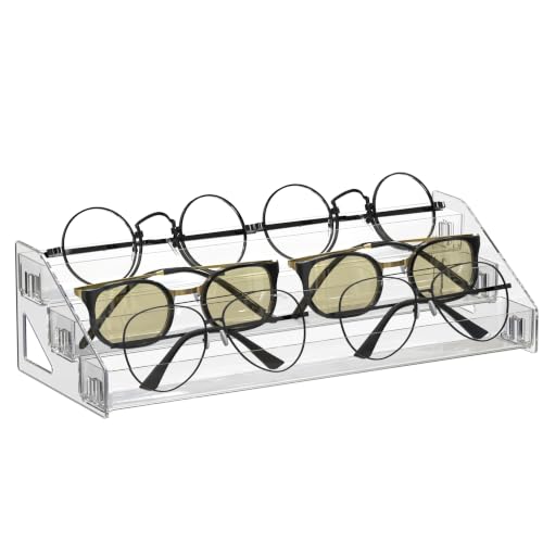 LoengMax Sunglasses Organizer - Clear Eyeglasses Display - Eyeglasses Storage - Essential Oils Holder- Nail Polish Organizer(3 Layer)