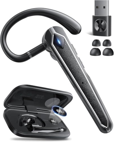 Bluetooth Headset V5.4 with USB Dongle & Charging Case