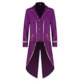 Colorful House Mens Steampunk Victorian Jacket Gothic Tailcoat Black Costume Vintage Tuxedo Viking Renaissance Halloween Pirate Coats