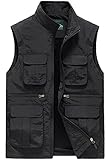 AIEOE Men's Casual Lightweight Outdoor Vest Summer Utility Vest Windproof Cargo Vest Travel Fishing