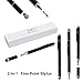 H&T(TM) Second Generation Fine Point Stylus with Two Tip [2 in 1] for Ipad, Ipad Air, Ipad Mini, Iphone, Samsung Galaxy, Nexus, Lg G Pad, HTC and Other Touch Screen Devices (Black)