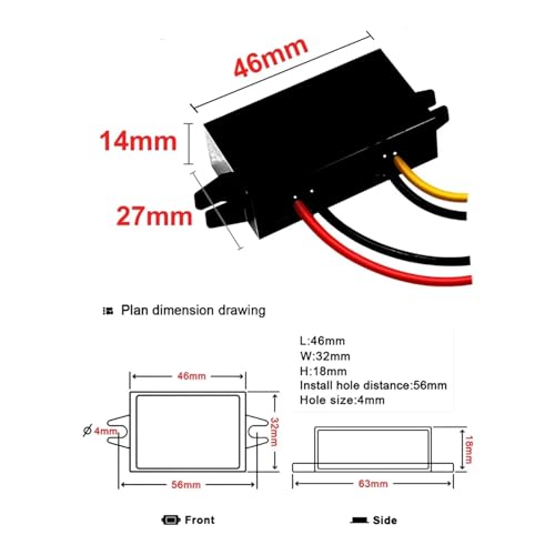 JRXFXEKW Convertisseur abaisseur CC 36 V 48 V (20-60 V) vers CC 12 V 6 A 72 W Max. – vue 5