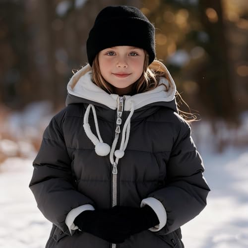 Image of 6 Pack Winter Hats and Gloves Beanies Hat and Glove Set Warm Beanies Hat Elasticity Full Finger Glove for Cold Weath