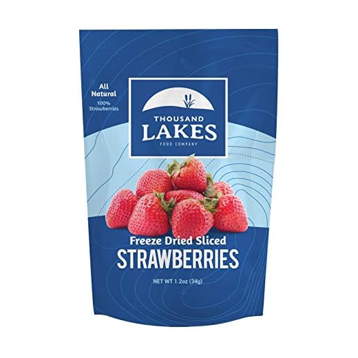 Thousand Lakes Freeze Dried Fruit - Strawberries 1.2 ounces | No Sugar Added | 100% Sliced Strawberries