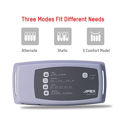 Apex Medical Sedens 500- Alternating Pressure Seat Cushion with Portable Pump – Lower Back & Butt Pain Relief- Fits Wheelchair, Office Chair, Driver Seat - Battery Embedded (17" x 17") - Image 3