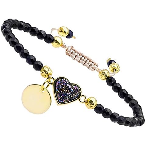 Nupuyai Adjustable Black Agate Chakra Bracelet Cover