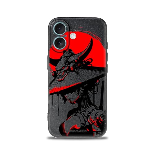 SIMPLYMDRN Slim for iPhone 16 Case - Warrior Design - Cool Case for Men - Fighter Assassin Case - Slim and Flexible (Kunoichi Black)