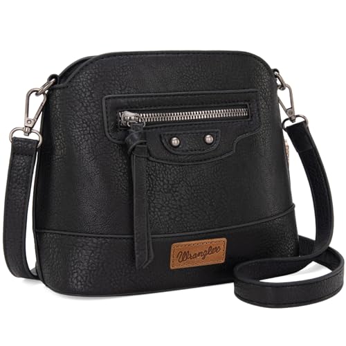 Image of Wrangler Small Crossbody Bags for Women Shoulder Cute Purses and Handbags with Adjustable Strap, Classic-black