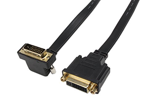 Dvi Extension Cable,Zdycgtime 1Ft Flat Slim Dvi-D Dual Link 24+1 Digital Video 90 Degree Angle Male To Dvi Female Extension Cable #TOP5