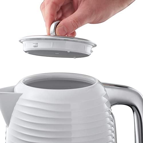 Russell Hobbs 24360 Inspire Electric Kettle, 3000 W, 1.7 Litre, White with Chrome Accents (Renewed)