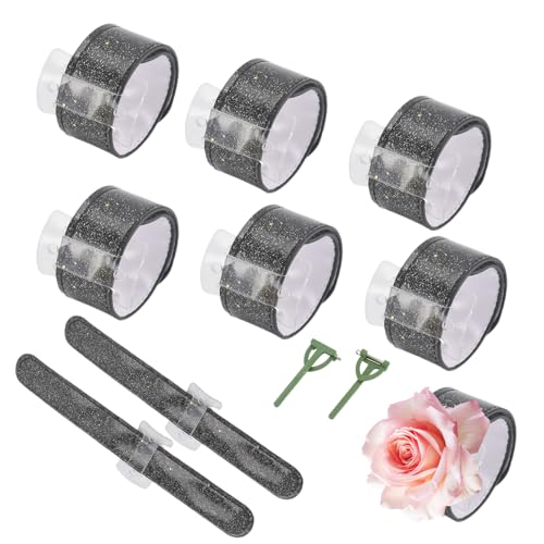 Ytuaebni 6 Pieces Black Slapletc Corsage Bracelets and 2 Corsages Floral Clip Wedding Bracelets DIY Wrist Accessories for Bridesmaid Bridal Shower Party Prom