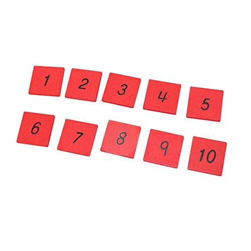 New Sky Enterprises Montessori Mathematics Material - Small Numerical Rods With Number Tiles Blue Red Color W/ Wooden Box For Preschool Kids Early Development Toy #TOP3