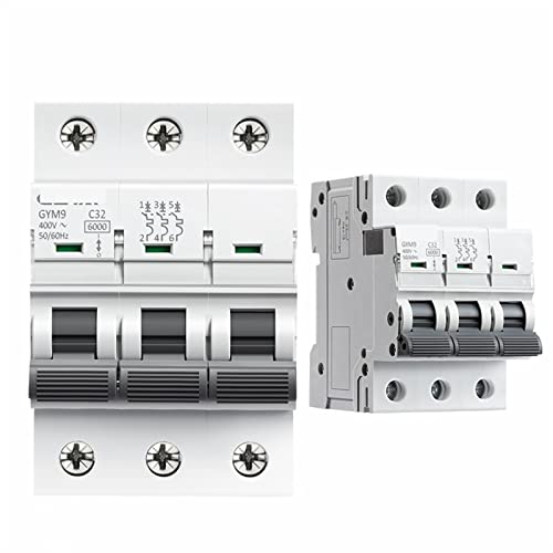 Disjoncteur Din Rail MCB 3P courbe C 400V alternatif coffret électrique triphasé 16A 32A 63A