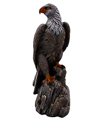 gartendekoparadies.de Potężny orzeł kamienna figurka z odlewu kamiennego, wielokolorowa, wys. 50 cm, 14 kg, odporna na mróz, do użytku na zewnątrz