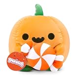 Snackles Halloween Serie 1, 20 cm großes Plüschspielzeug (Moon) von ZURU, Plüschspielzeug mit Snack-Accessoire, Jack-o-Lantern with Lolly