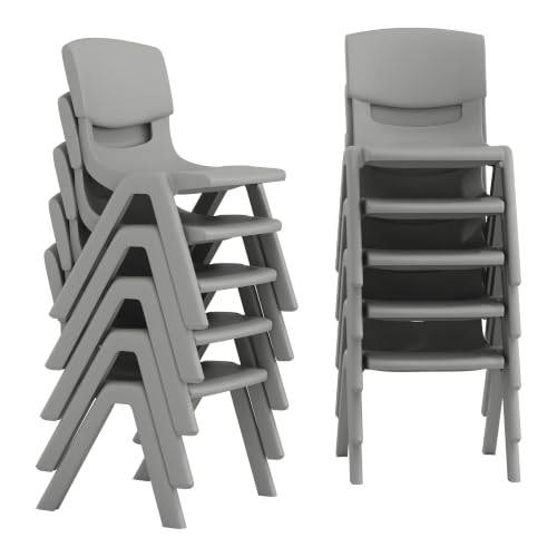 Image of Flash Furniture Stackable Plastic School Chair, Soft Gray, Set of 10